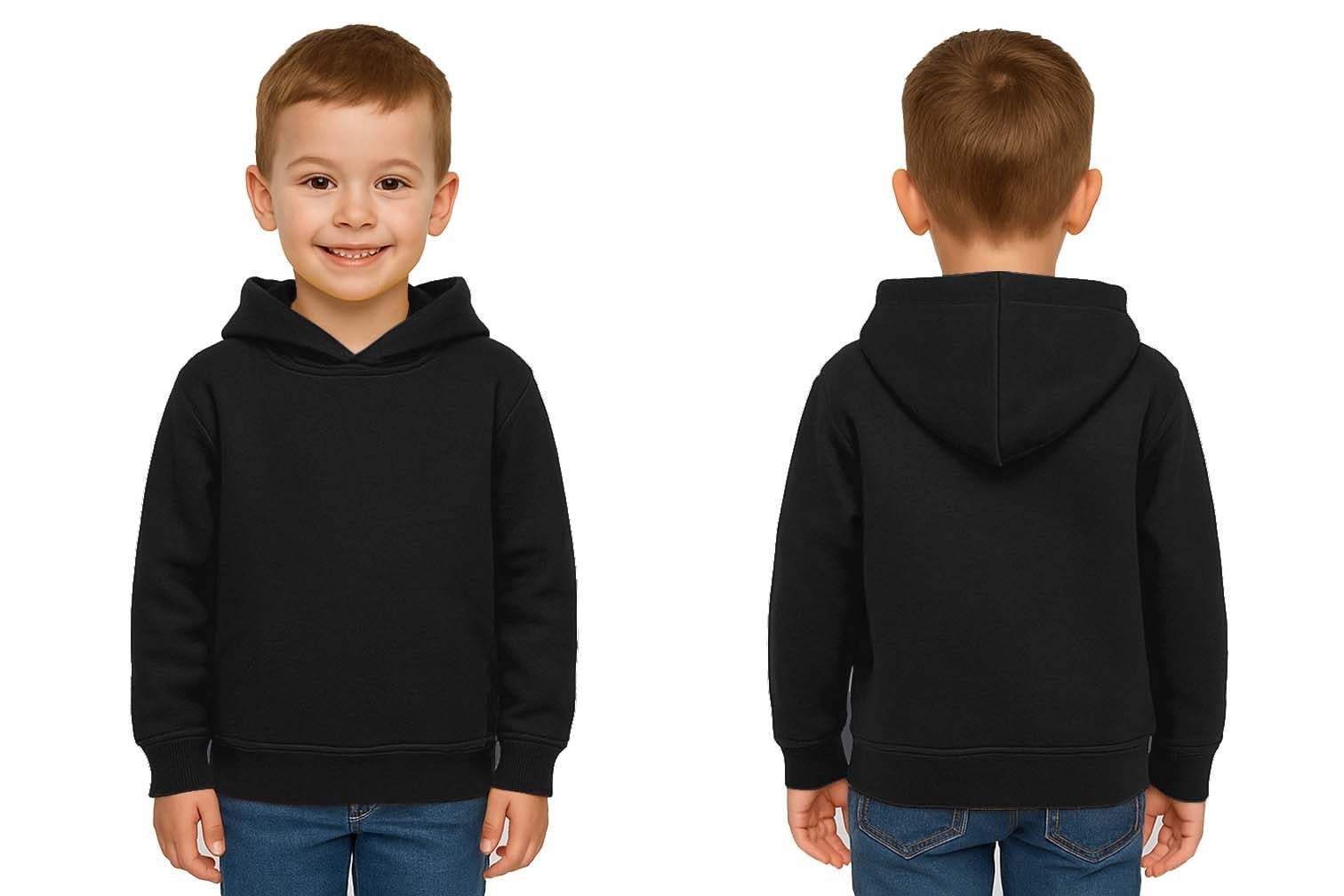 Unisex Düz Baskısız Çocuk Sweatshirt Kapüşonlu 3 İplik Şardonlu Kumaş(Numune)