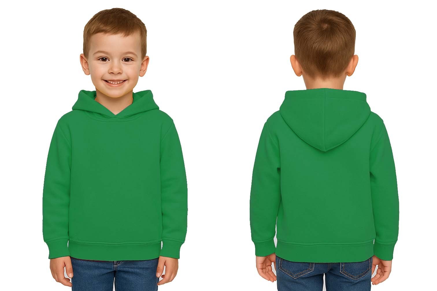 Unisex Düz Baskısız Çocuk Sweatshirt Kapüşonlu 3 İplik Şardonlu Kumaş(Numune)
