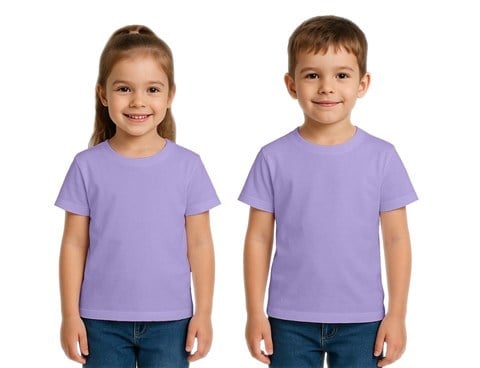 Unisex Düz Renkli Çocuk Tişört Pamuklu Penye Kumaş