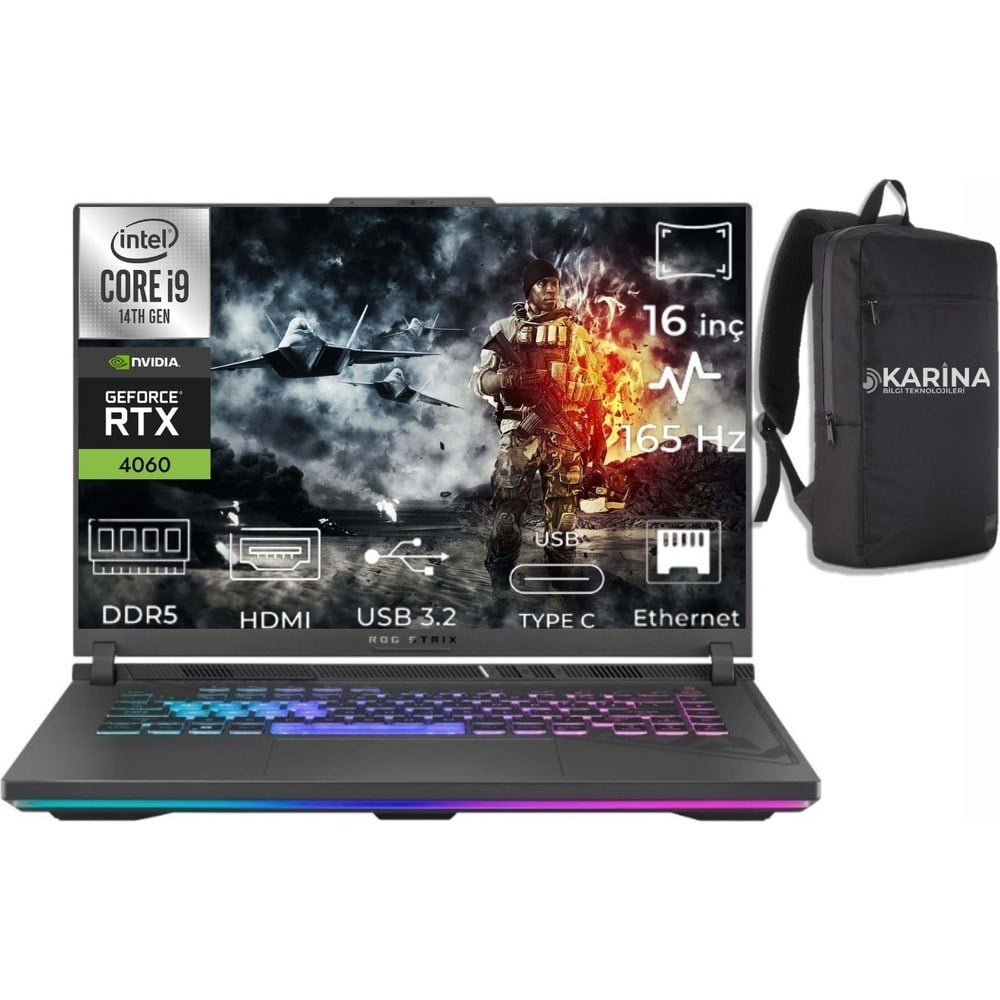 Asus Rog Strix G16 I9-14900HX G614JVR-N3243-92 48GB 4tb+4tb RTX4060 8gb W11PRO 16