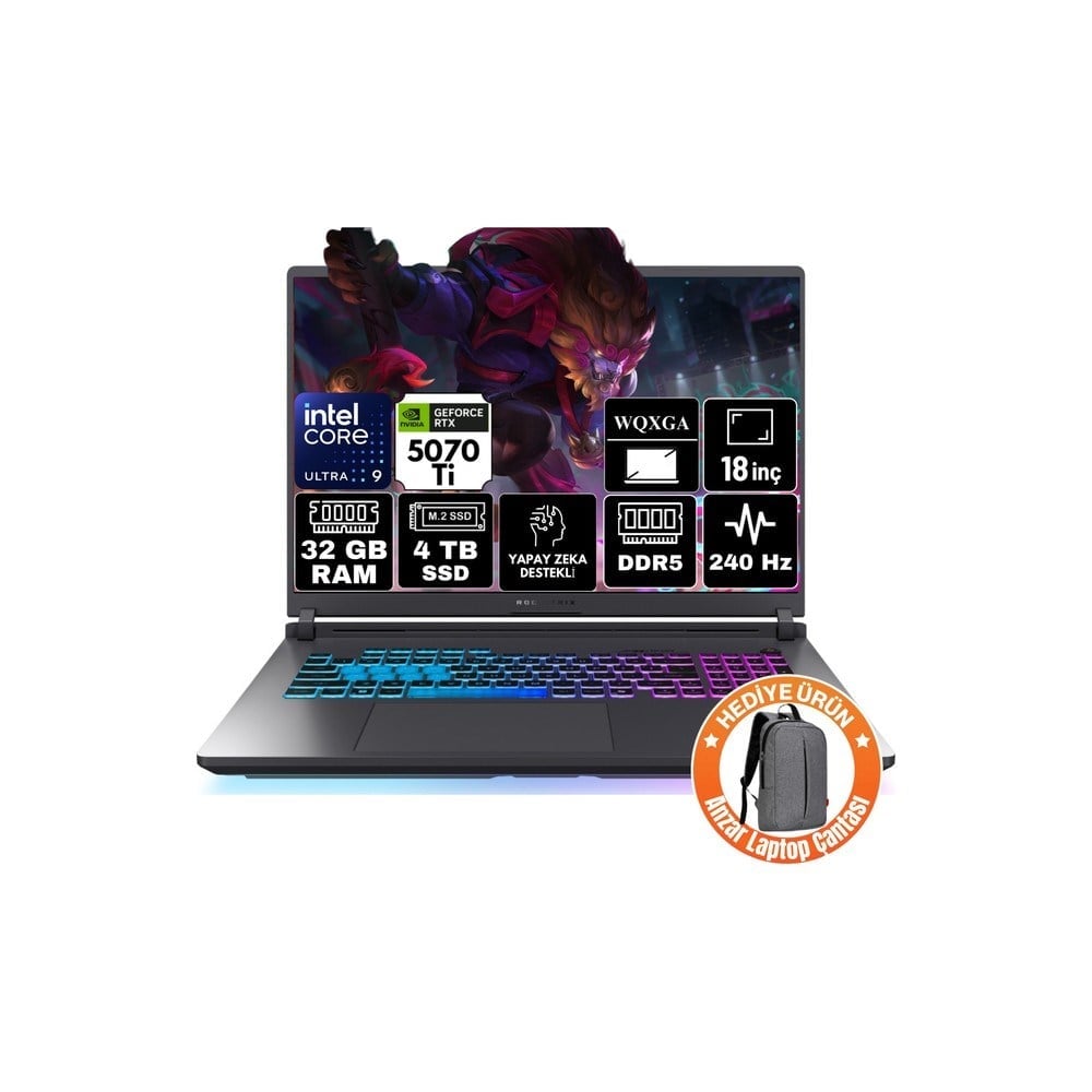 Asus Rog Strix G18 Intel Core Ultra 9 275HX 32GB 4tb SSD Rtx 5070TI 12GB 16GB 240Hz 18
