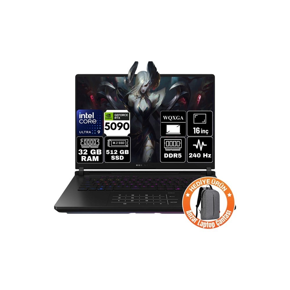 Asus Rog Strix Scar 16 Intel Core Ultra 9 275HX 32GB 512GB SSD RTX5090 24GB Freedos 16