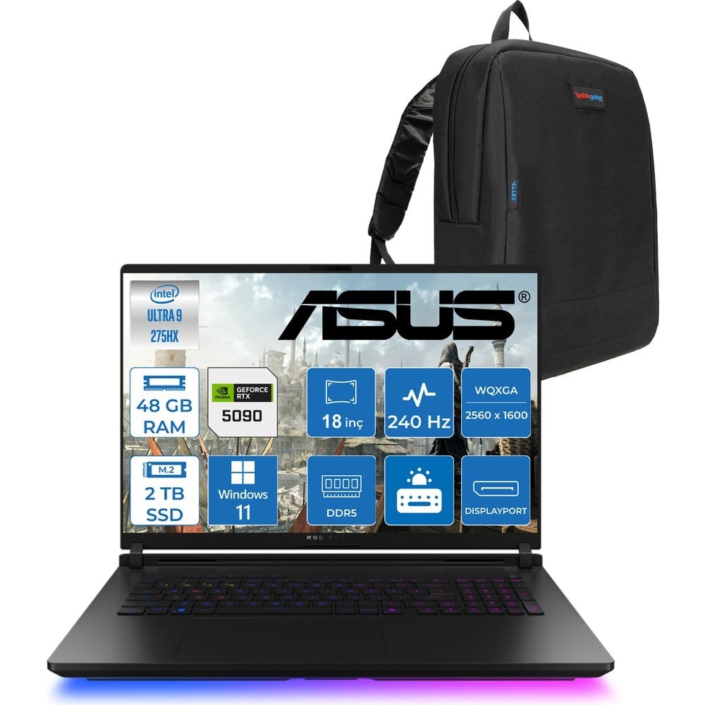 Asus Rog Strix Scar 18 G835LX-SA156 Intel Core Ultra 9 275HX Aı 48GB GB 2tb SSD 24GB/RTX5090 Gddr7 175W 18