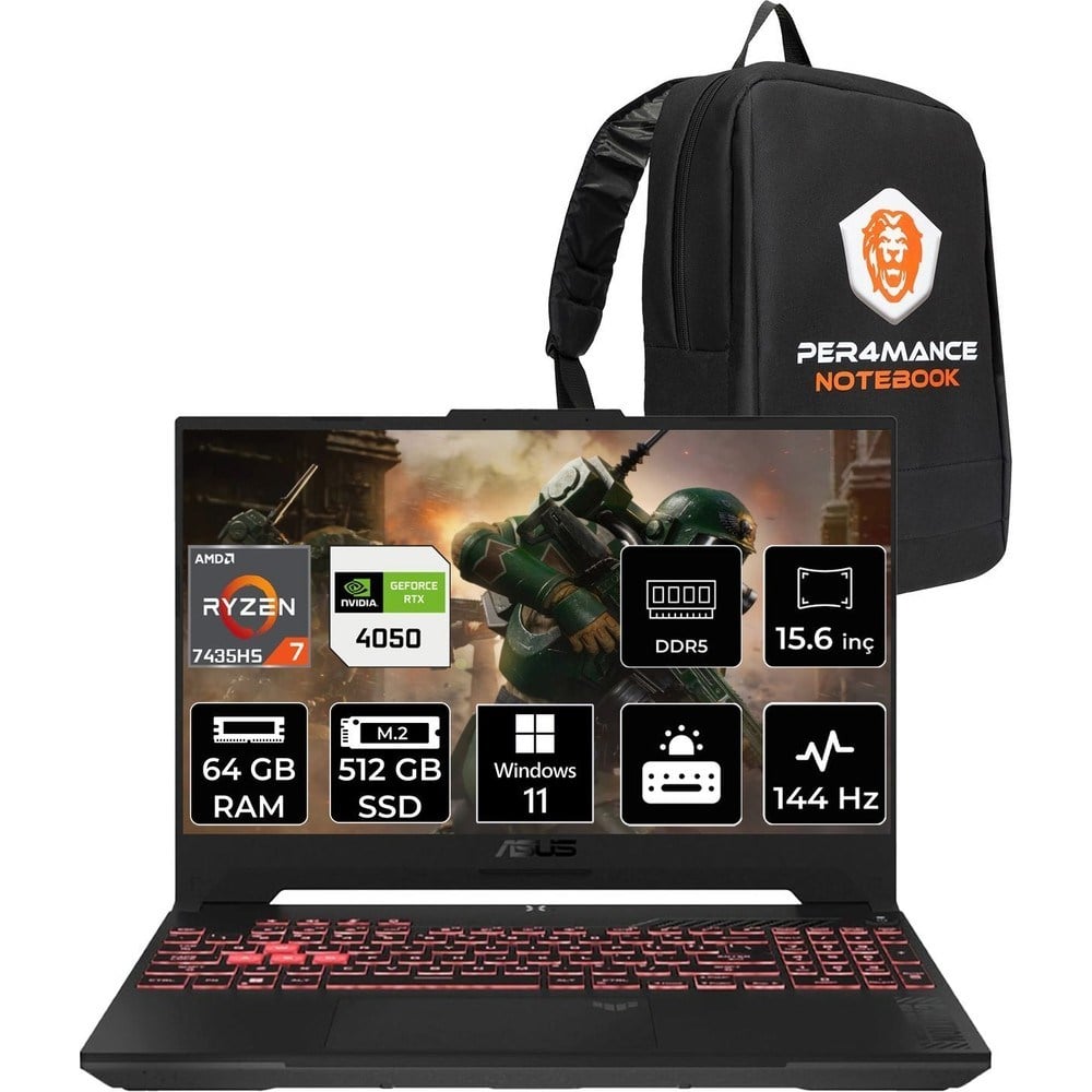 Asus Tuf Gaming A15 Ryzen 7 7435HS RTX 4050 Gaming Laptop 64GB RAM 512GB SSD 15.6