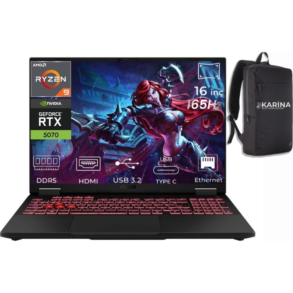 Asus Tuf Gaming A16 Ryzen 9 8940HX FA608PP-QT031-34 96GB 4tb RTX5070 8gb W11PRO 16