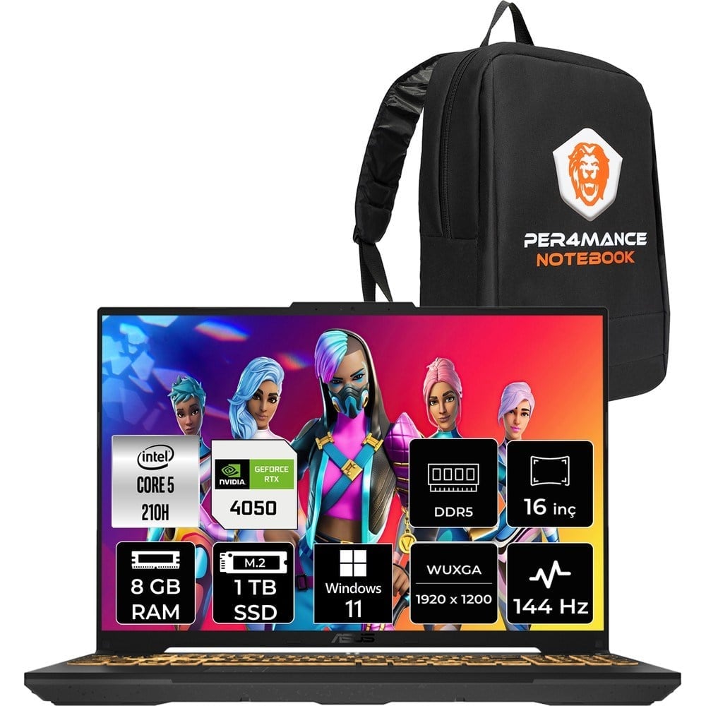 Asus Tuf Gaming F16 Core Ultra 5 210H RTX 4050 Gaming Laptop 8GB RAM 1TB SSD 16