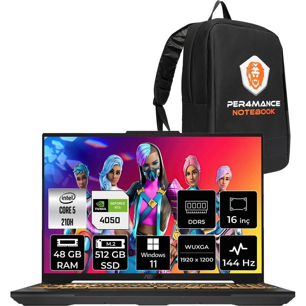 Asus Tuf Gaming F16 Core Ultra 5 210H RTX 4050 Gaming Laptop 48GB RAM 512GB SSD 16