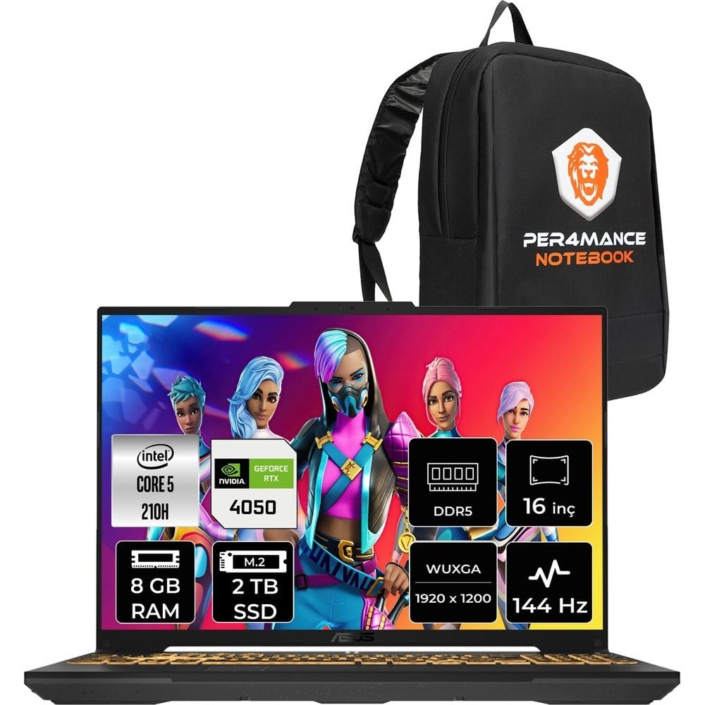 Asus Tuf Gaming F16 Core Ultra 5 210H RTX 4050 Gaming Laptop 8GB RAM 2TB SSD 16