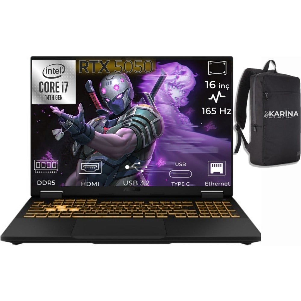 Asus Tuf Gaming F16 I7-14650HX FX608JHR-RV052-67 64GB 1tb RTX5050 8gb W11PRO 16