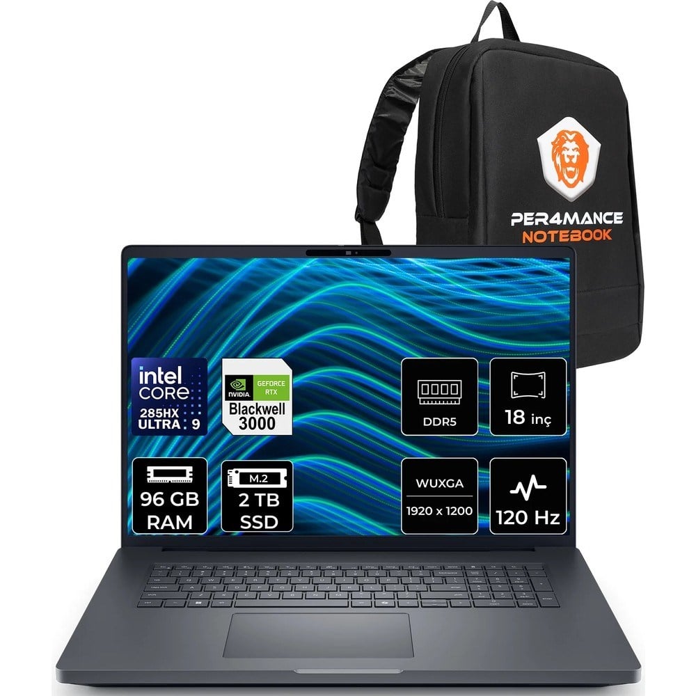 Dell Pro Max 18 Plus Core Ultra 9 285HX Rtx Pro 3000 Blackwell 12GB 96GB Ram 2tb SSD 18