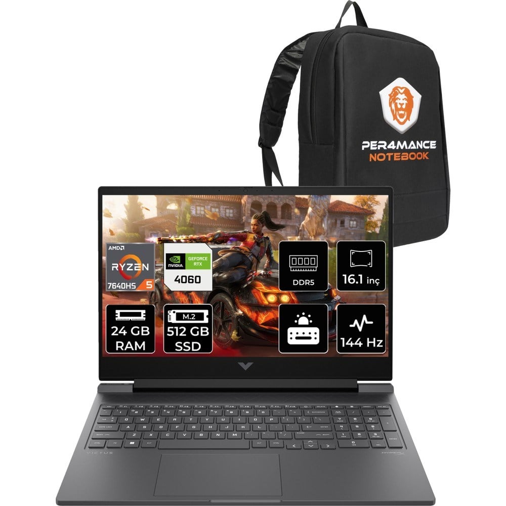 HP Victus 16 Ryzen 5 7640HS RTX 4060 24GB RAM 512GB SSD 16.1