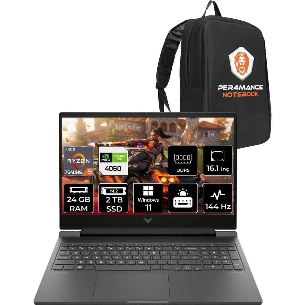 HP Victus 16 Ryzen 5 7640HS RTX 4060 24GB RAM 2TB SSD 16.1