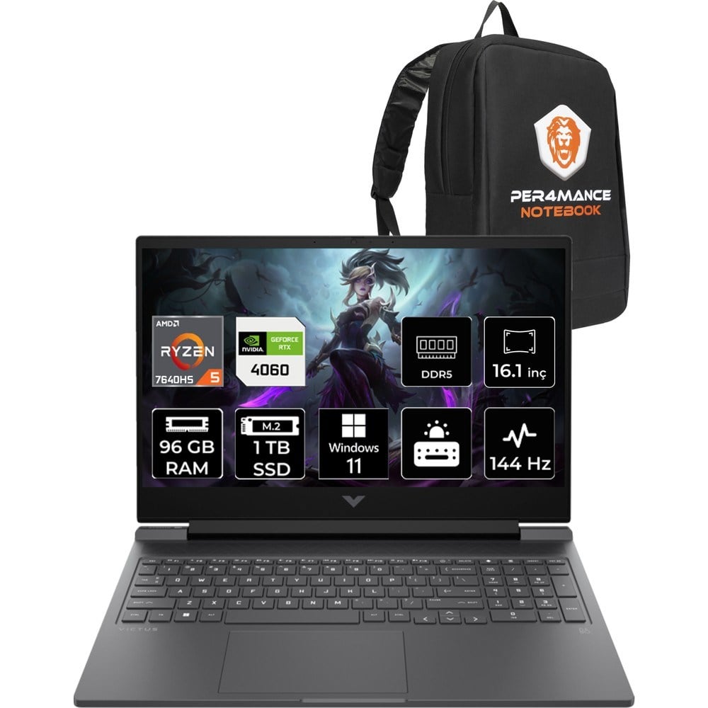 HP Victus 16 Ryzen 5 7640HS RTX 4060 96GB RAM 1TB SSD 16.1