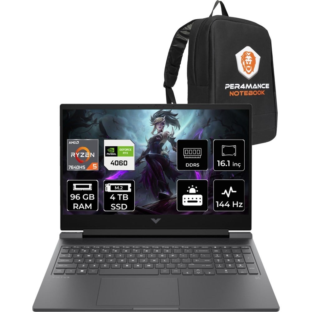 HP Victus 16 Ryzen 5 7640HS RTX 4060 96GB RAM 4TB SSD 16.1