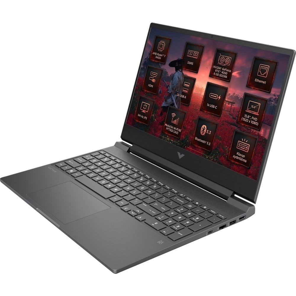 HP Victus Gaming 15 Amd Ryzen 7 7445HS 16GB 512GB SSD 6 GB RTX4050 144Hz 15.6