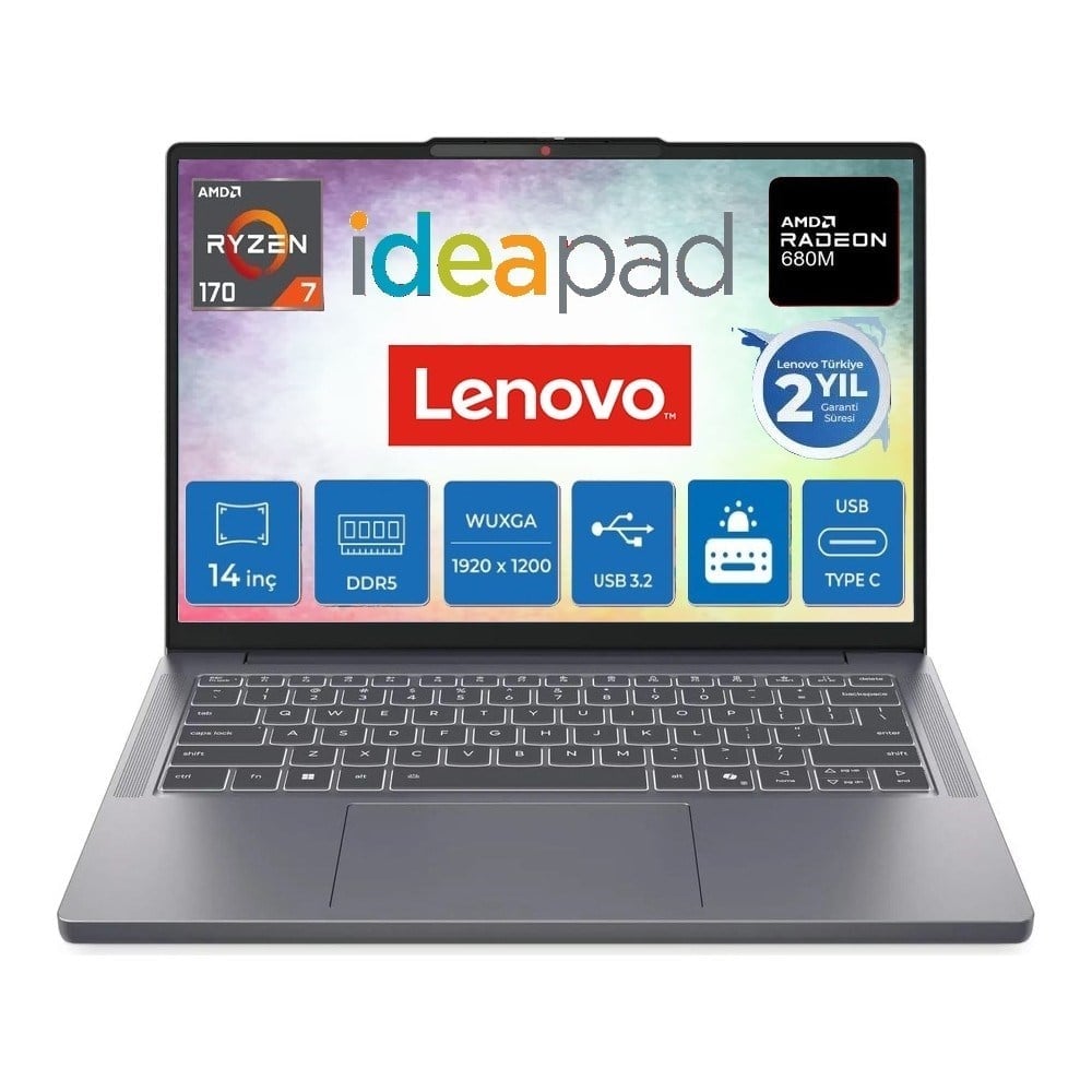 Lenovo Ideapad Slim 3 14ARP10 Amd Ryzen 7 170 16GB Ddr5 2tb SSD Radeon™ 680M 14