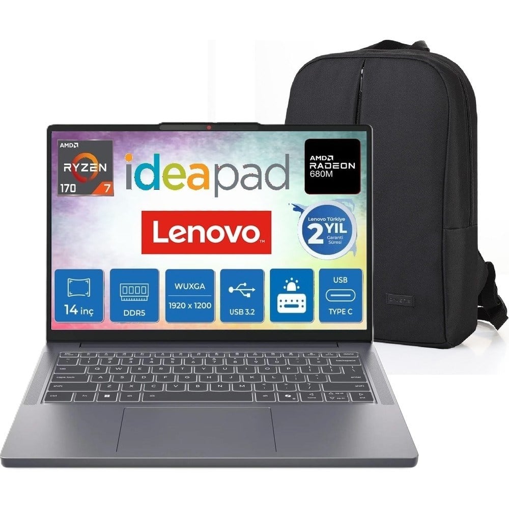 Lenovo Ideapad Slim 3 14ARP10 Amd Ryzen 7 170 16GB Ddr5 2tb SSD Radeon™ 680M 14