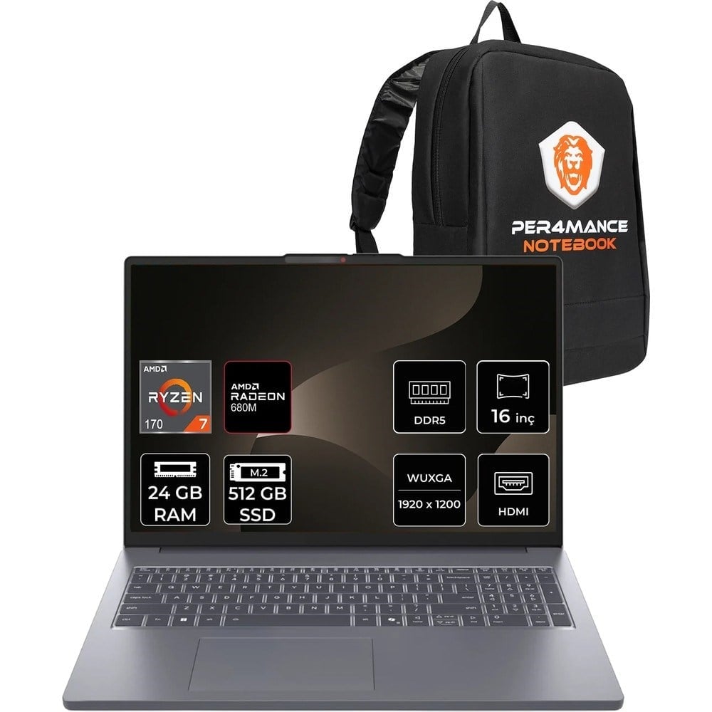 Lenovo Ideapad Slim 3 16ARP10 Amd Ryzen 7 170 24GB Ram 512GB SSD 16