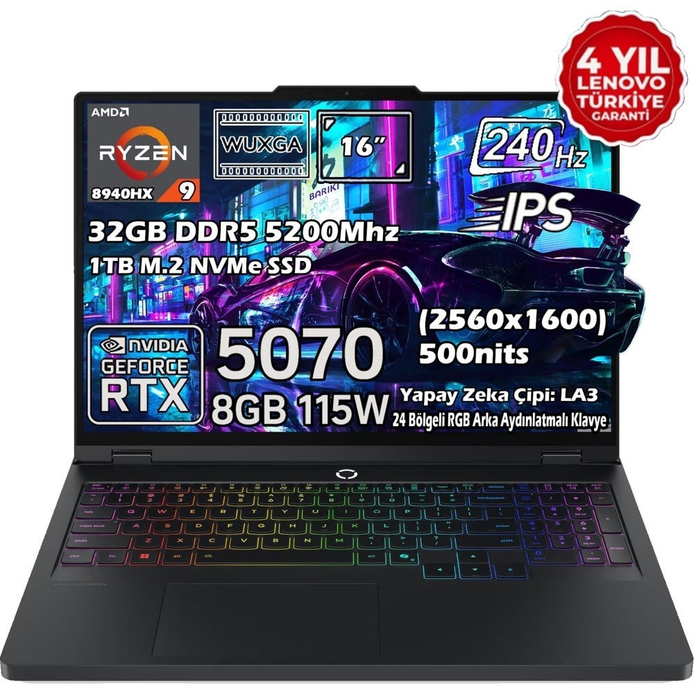 Lenovo Legion Pro 5 16ADR10 AMD Ryzen 9 8940HX 32GB 1TB SSD RTX 5070 8GB 16
