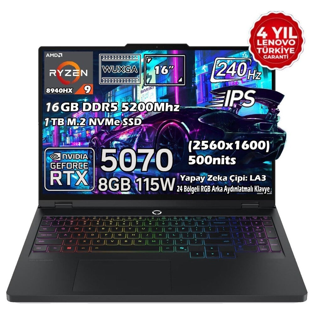Lenovo Legion Pro 5 16ADR10 Amd Ryzen 9 8940HX 16GB 1tb SSD Rtx 5070 8gb 16