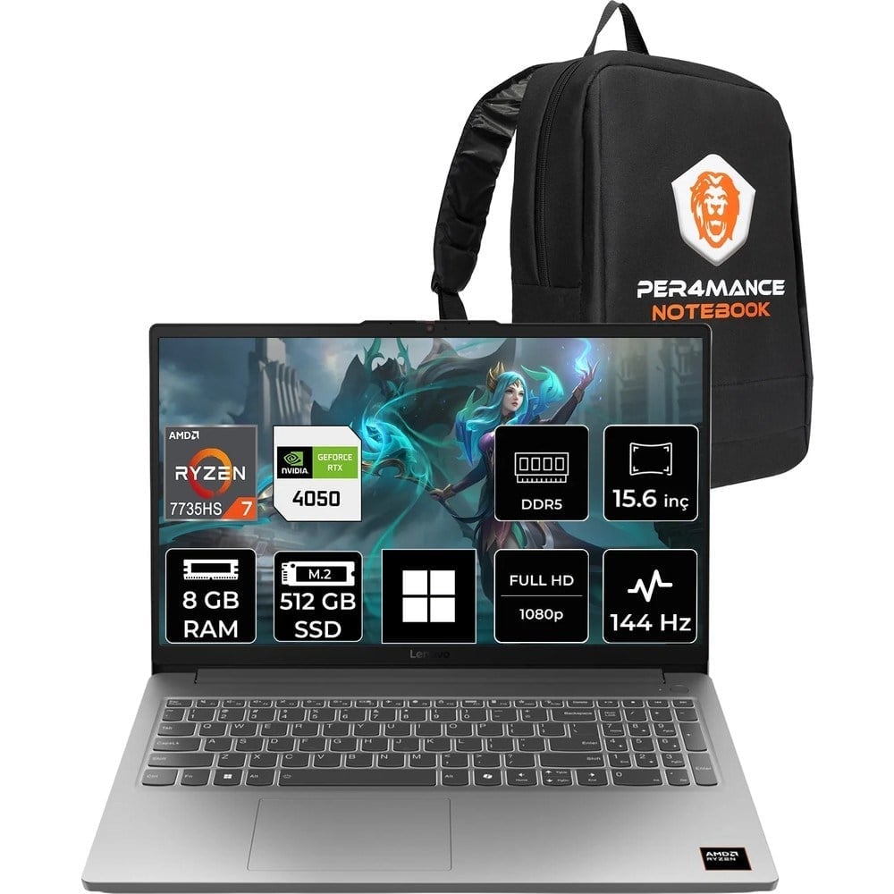 Lenovo Loq 15ARP10E Ryzen 7 7735HS RTX 4050 8GB RAM 512GB SSD 15.6
