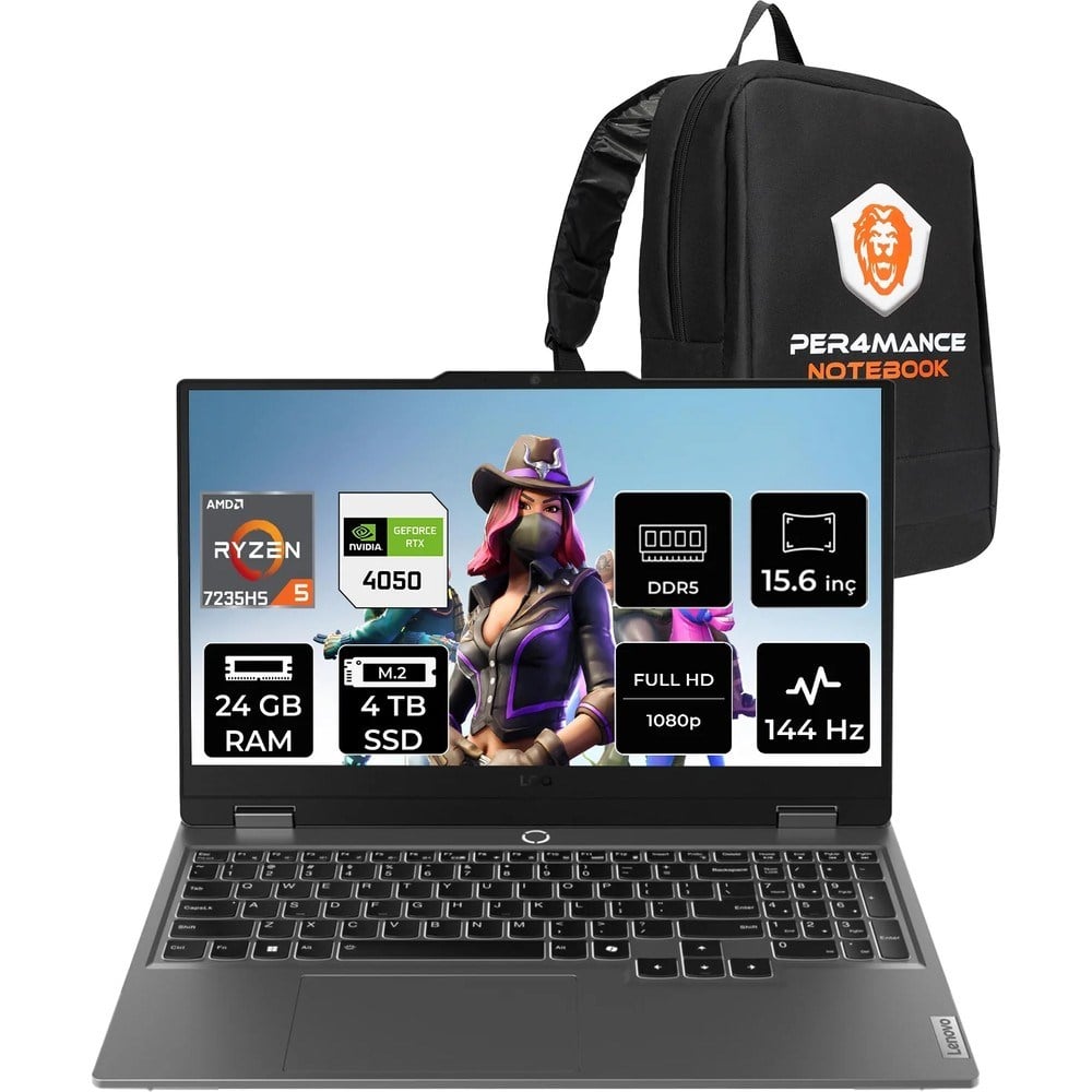 Lenovo Loq 15ARP9 Ryzen 5 7235HS RTX 4050 24GB RAM 4TB SSD 15.6