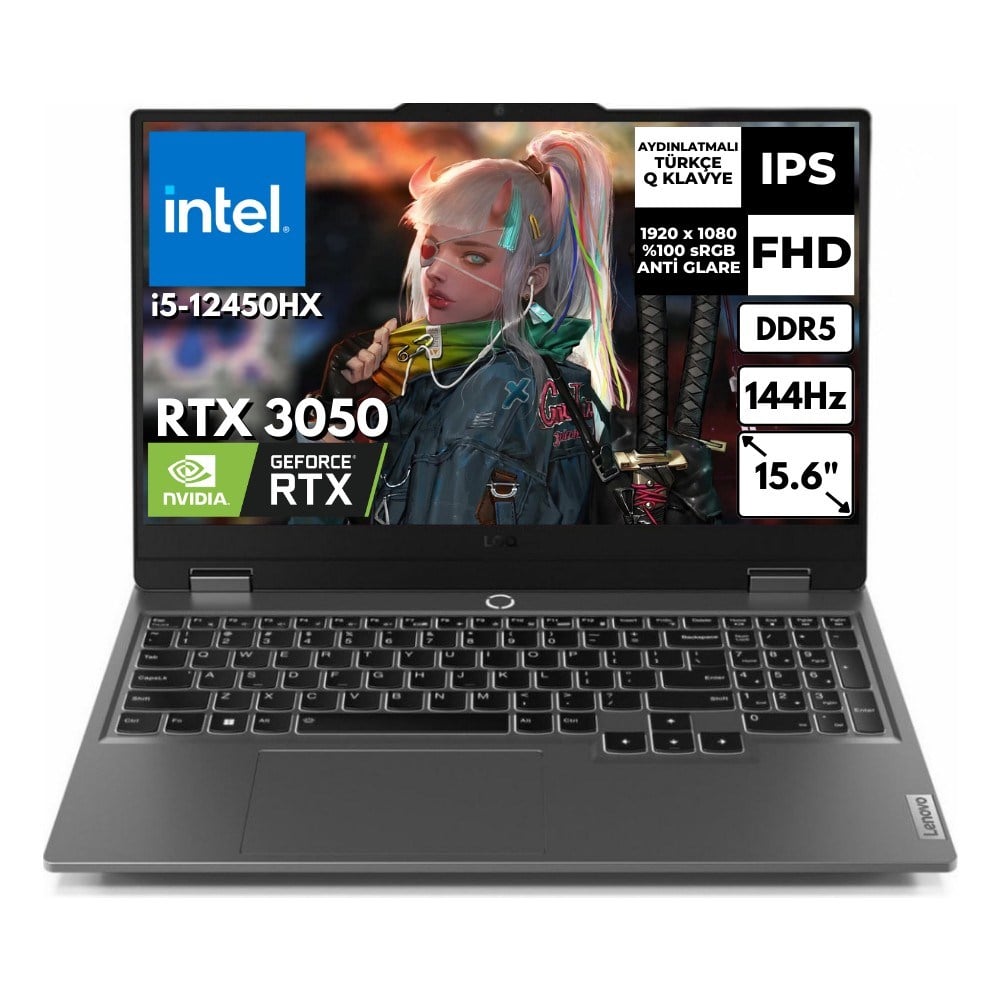 Lenovo Loq 15IAX9 I5-12450HX 8 GB 1 Tbssd 6gb RTX3050 15.6