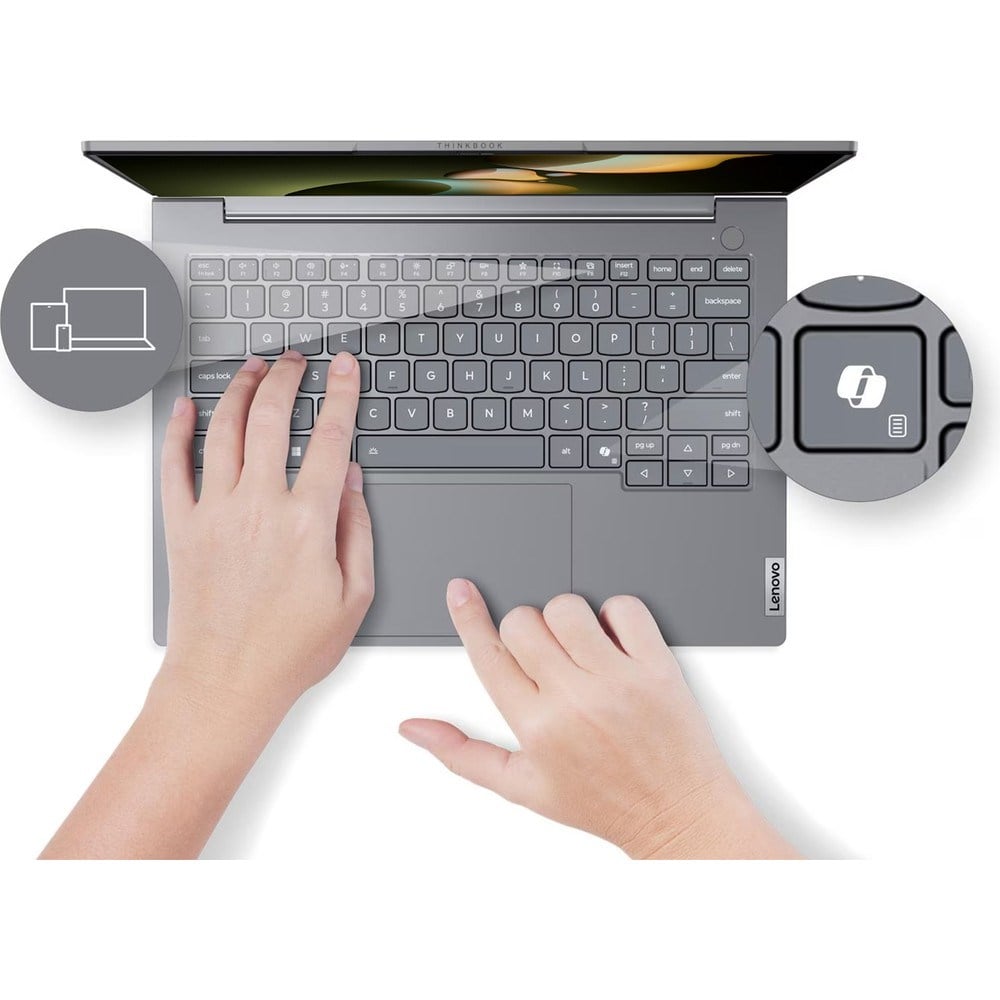Lenovo Thinkbook 14 Gen8 Ial Intel Core Ultra 7 255H 5.1ghz 16GB Ddr5 512GB SSD Freedos Intel Arc 140T 14 Inç Wuxga (1920 x 1200) IPS 300NITS Taşınabilir Bilgisayar 21SJ007ATXF02 + Zetta Çanta