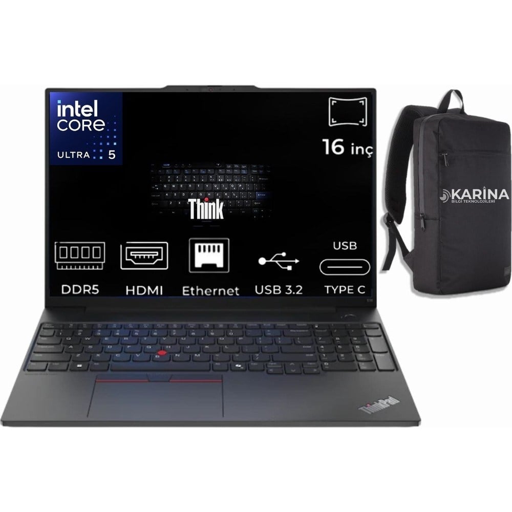 Lenovo Thinkpad E16 G2 Ultra 5 125U 21MA008YTX-076 16GB 4tb Intel Graphics Windows 11 Pro 16