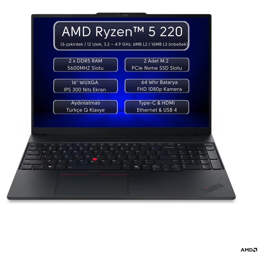 Lenovo Thinkpad E16 Gen 3 Amd Ryzen 5 220 16GB 512GB SSD 16