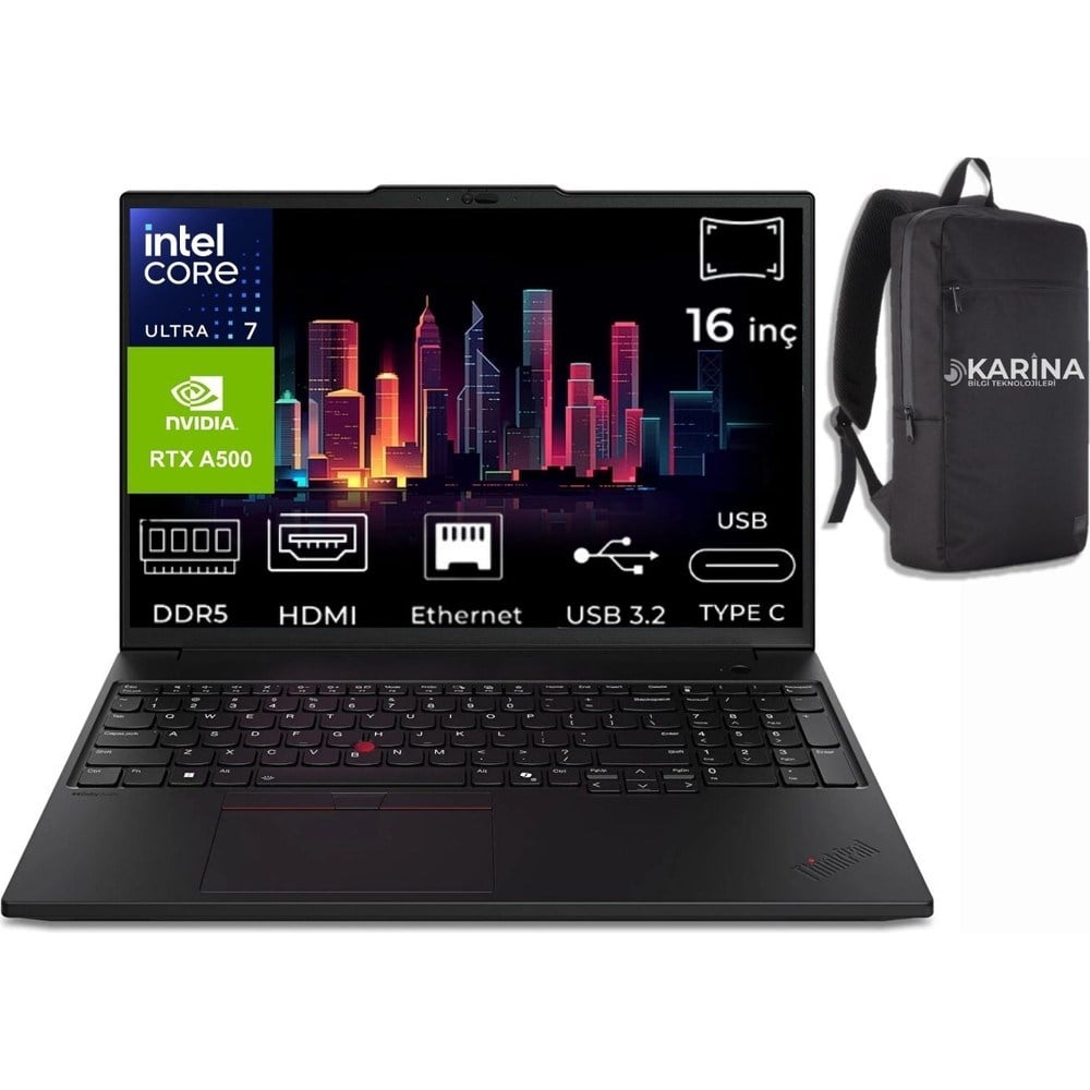 Lenovo Thinkpad Mws P16S V3 Ultra7 155H 21KS0000TX-11 16GB 2tb RTXA500 Windows 11 Pro 16