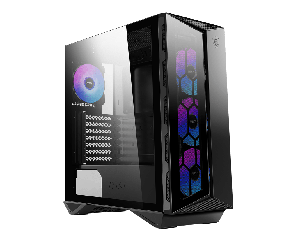 MSI MPG GUNGNIR 110R TEMPERLI CAM 1X120MM 3XARGB FAN PSU YOK GAMING SİYAH KASA