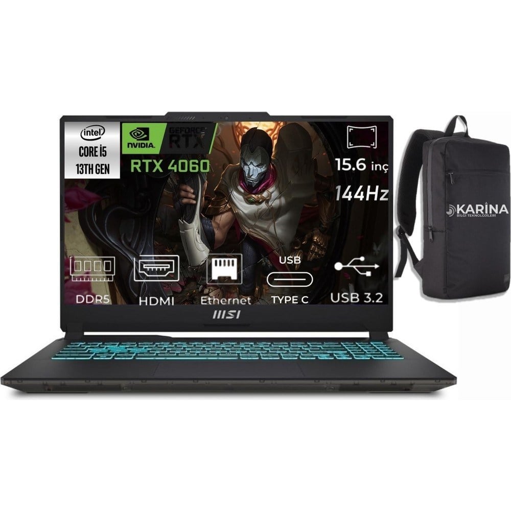 MSI Msı Cyborg 15 I5-13420H A13VF-1204XTR-46 64GB 4tb RTX4060 8gb Windows 11 Pro 15.6