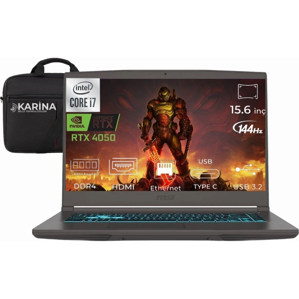 MSI Msı Thin 15 Intel Core I7-12650H B12VE-1892XTR-42 24GB 4tb Rtx 4050 6gb Windows 11 Pro 15.6