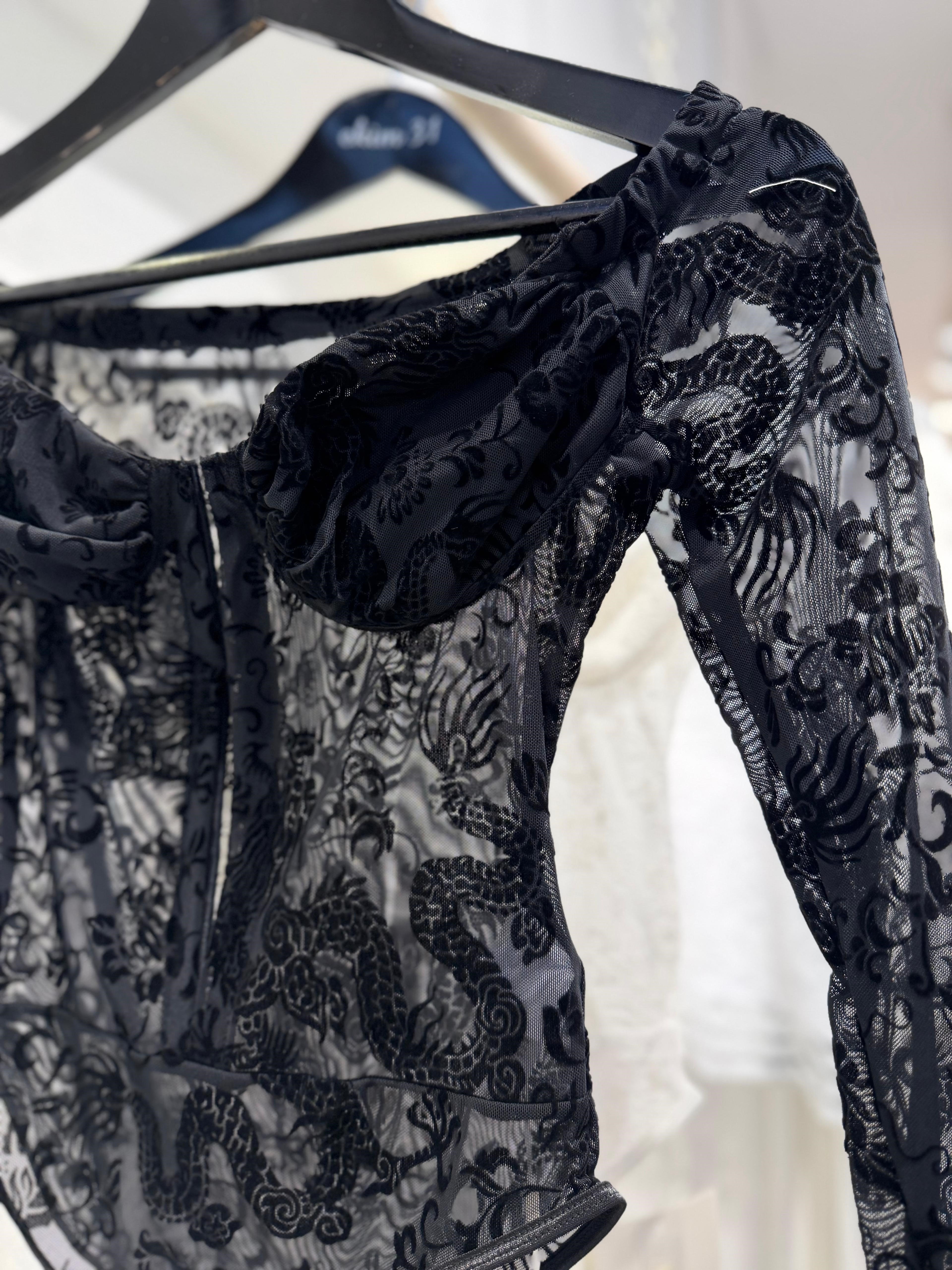 Beyaz Transparan Body Suit