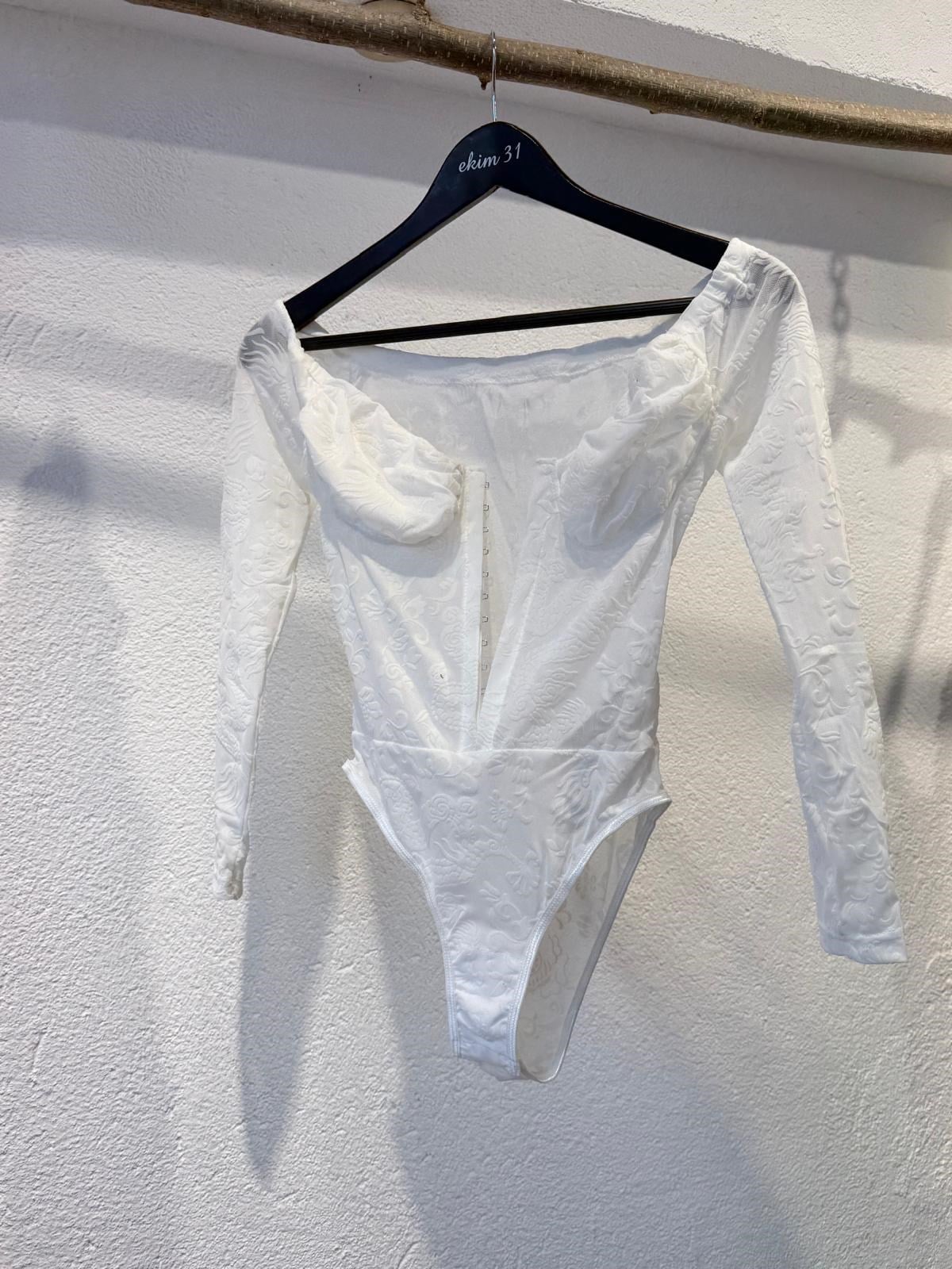 Beyaz Transparan Body Suit