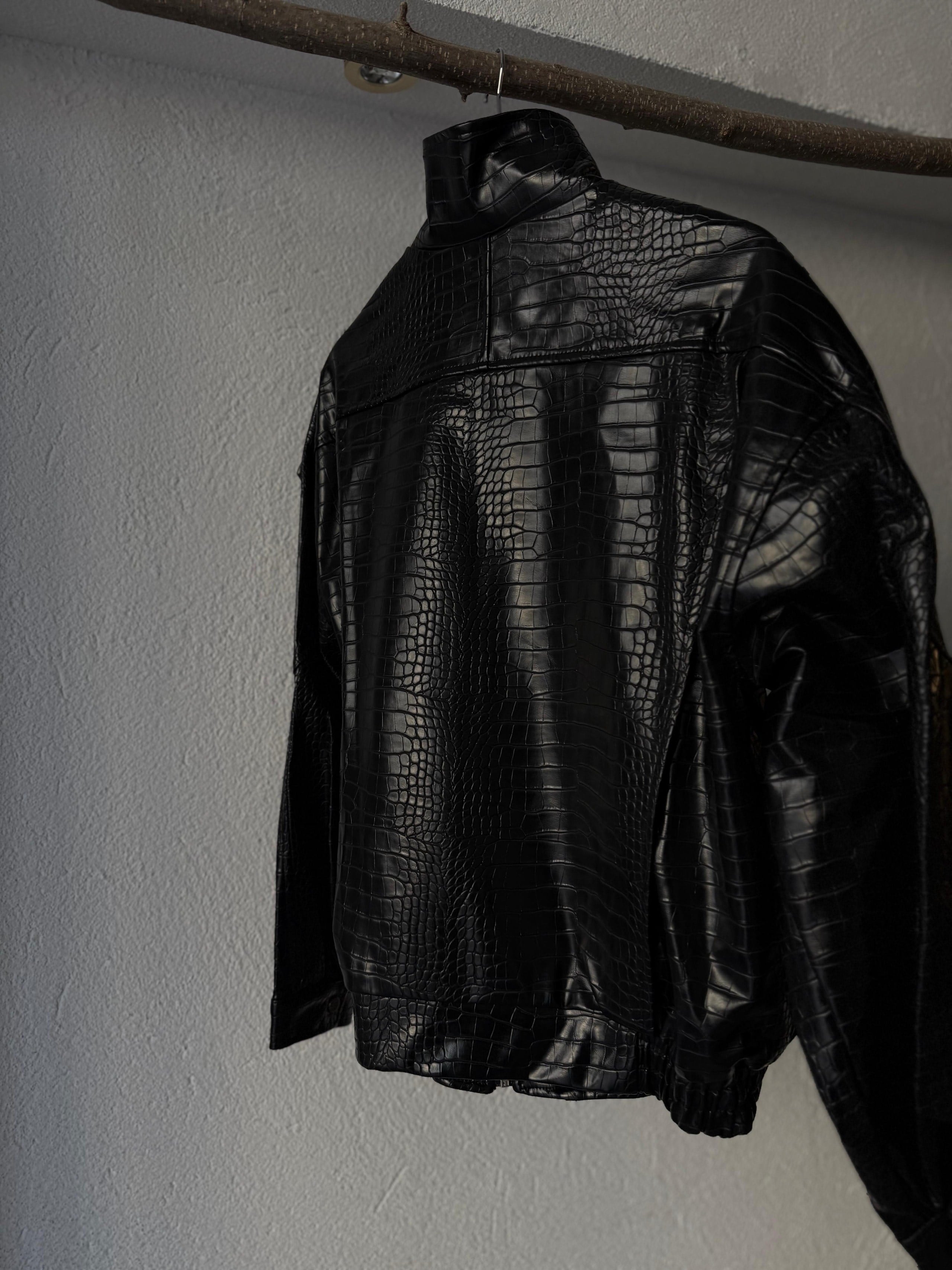 Croco Desen Deri Ceket