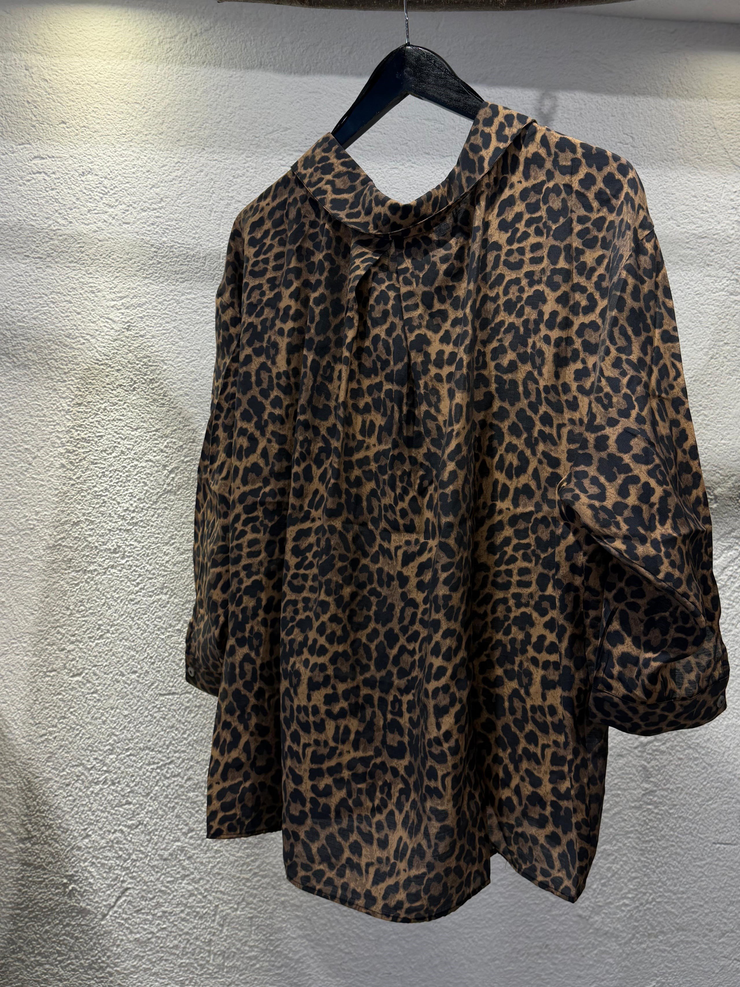 Leopar Oversize Gömlek