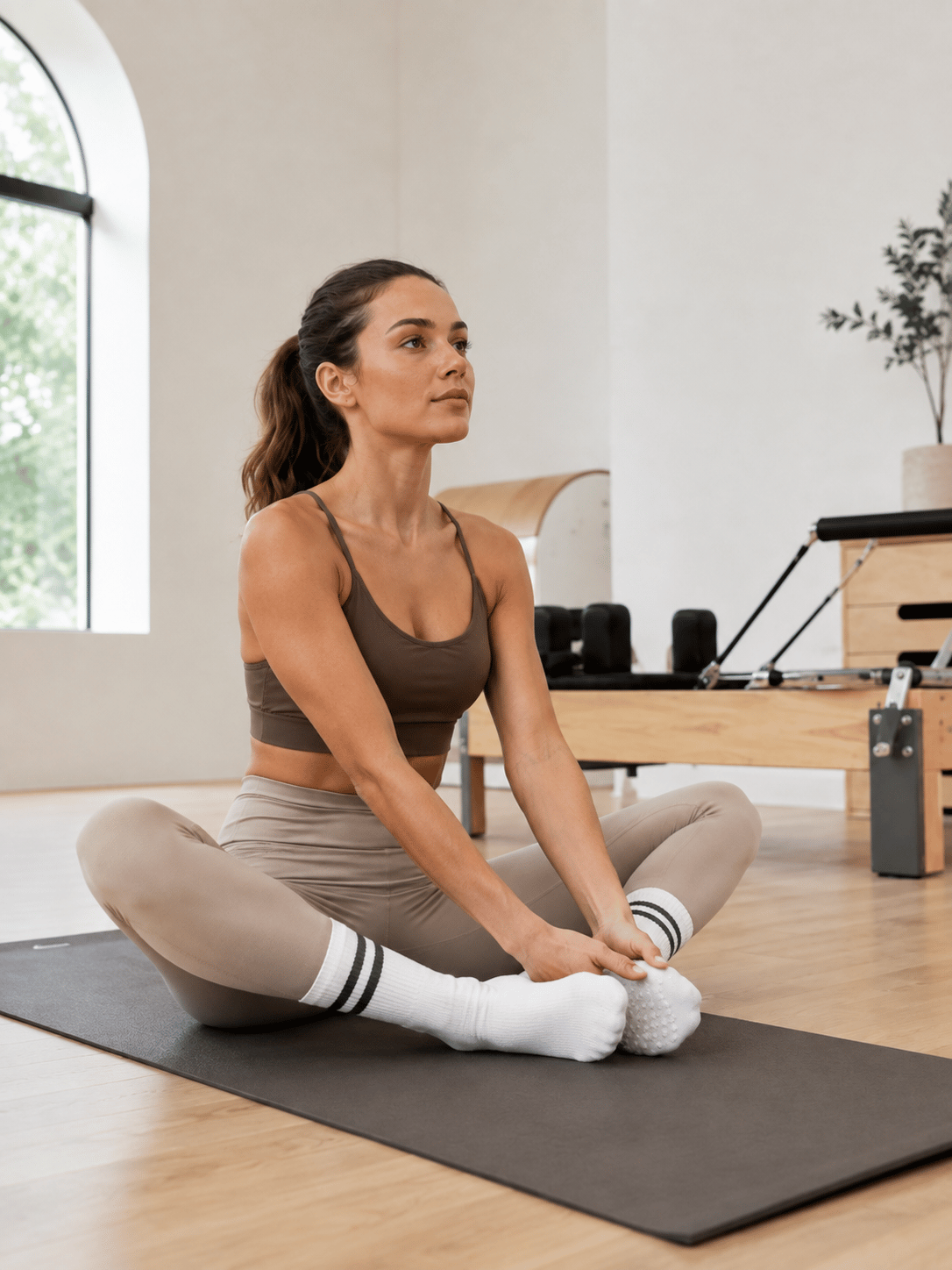 Voltrike Beyaz Uzun Pilates-Yoga Çorabı