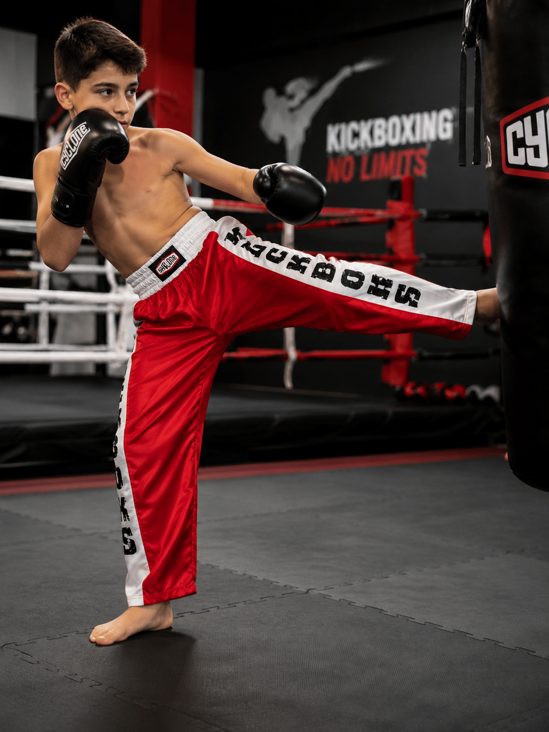 Voltrike Cyc Kick Boks Yazılı Pantolon Kırmızı