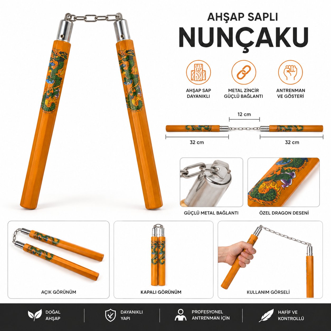 Voltrike Nunçaku Ahşap Saplı
