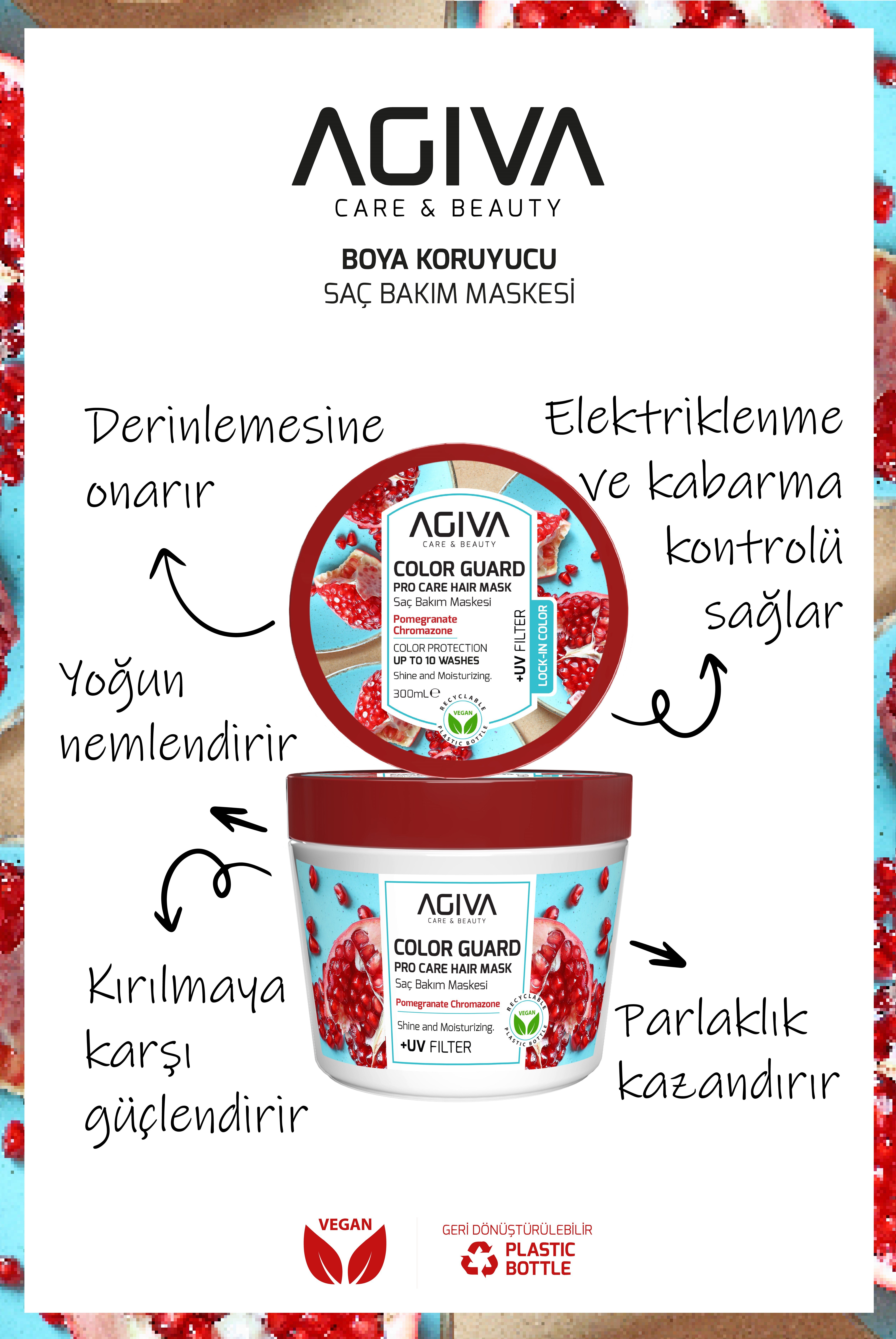 agiva Boya Koruyucu Nem ve Parlaklık Veren Saç Bakım Maskesi