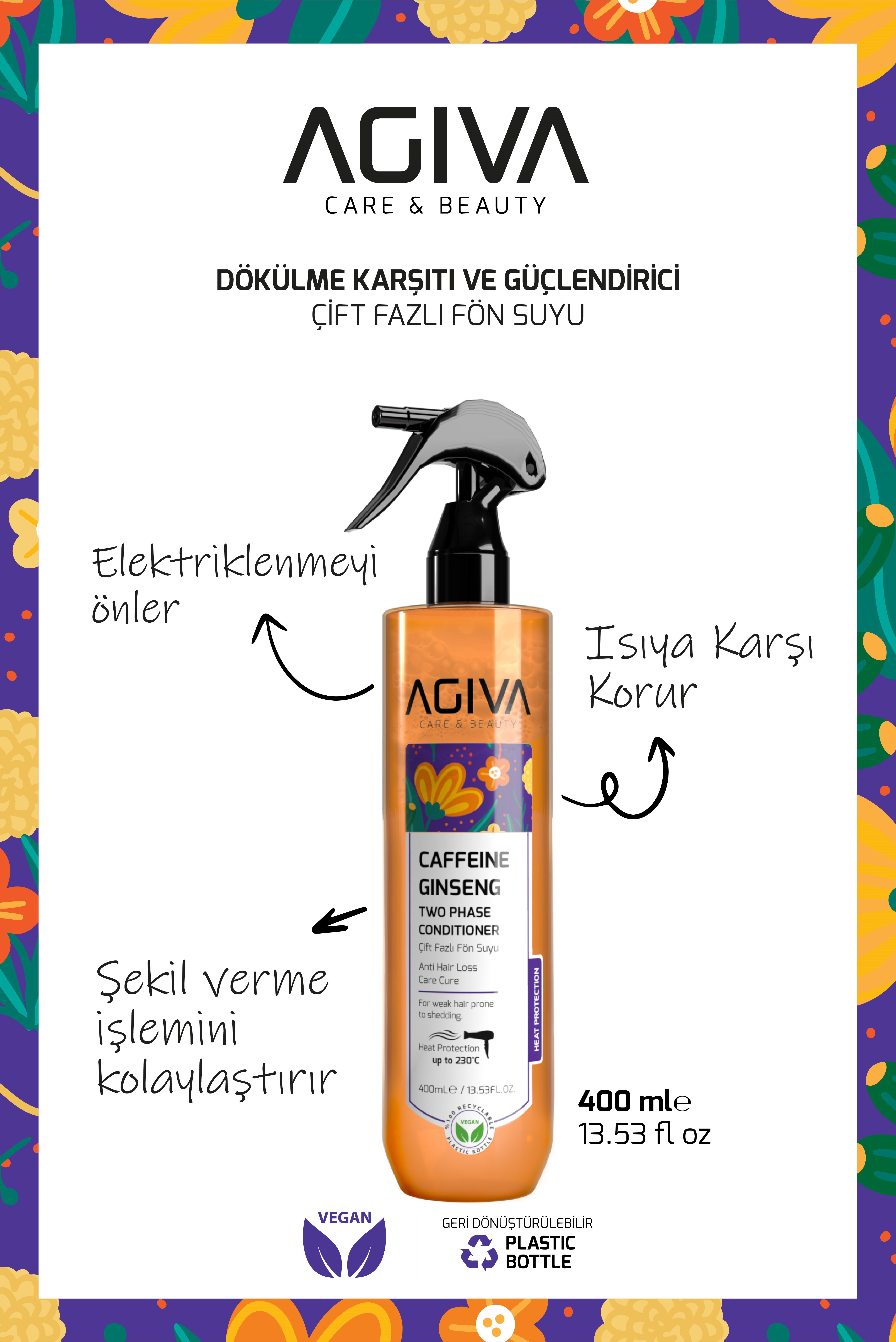 Caffeiine Ginseng Pro Care Dökülme Karşıtı Çift Fazlı Fön Suyu 400 ml