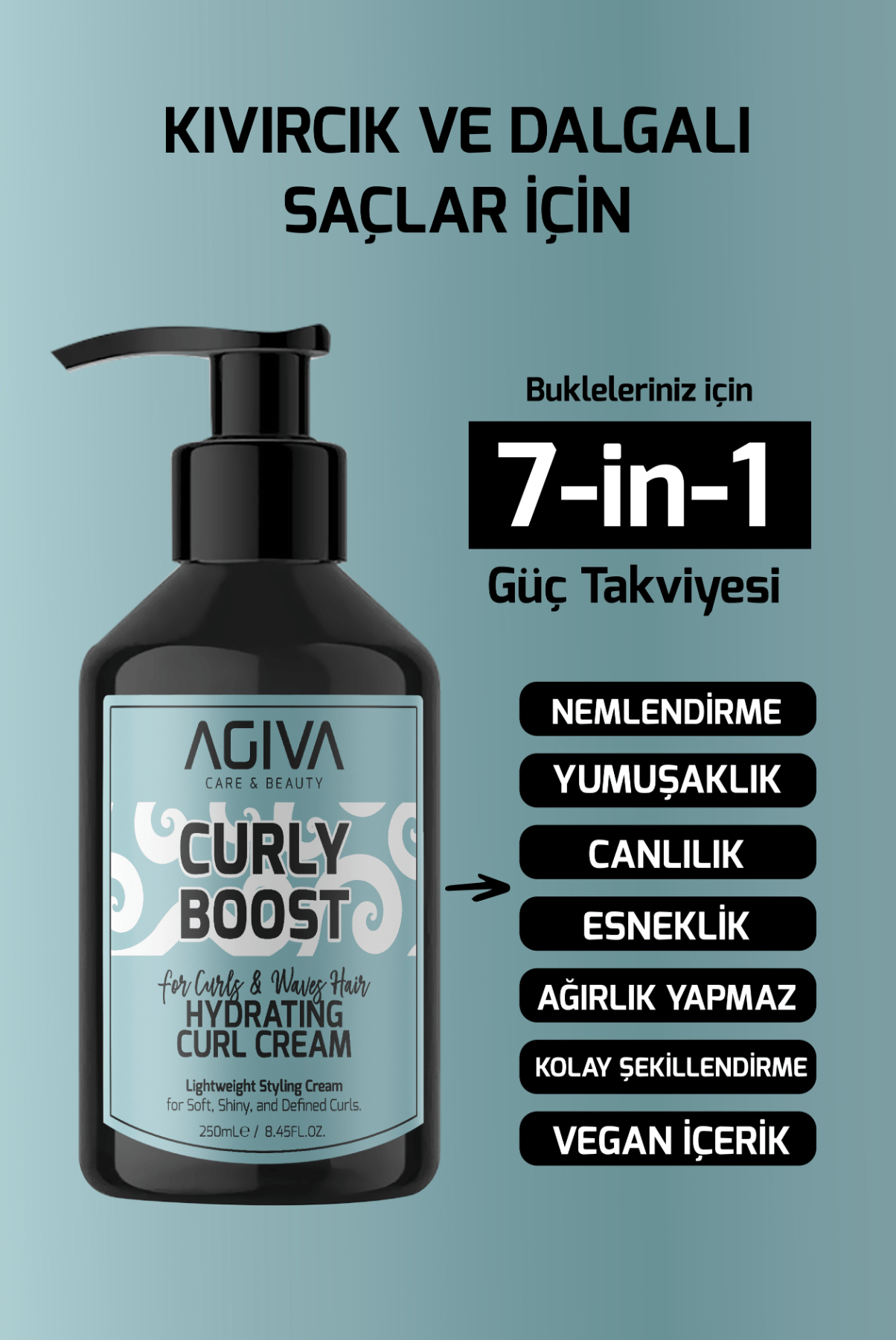 Curly Boost Durulanmayan Nemlendirici Bukle Kremi - 250ML