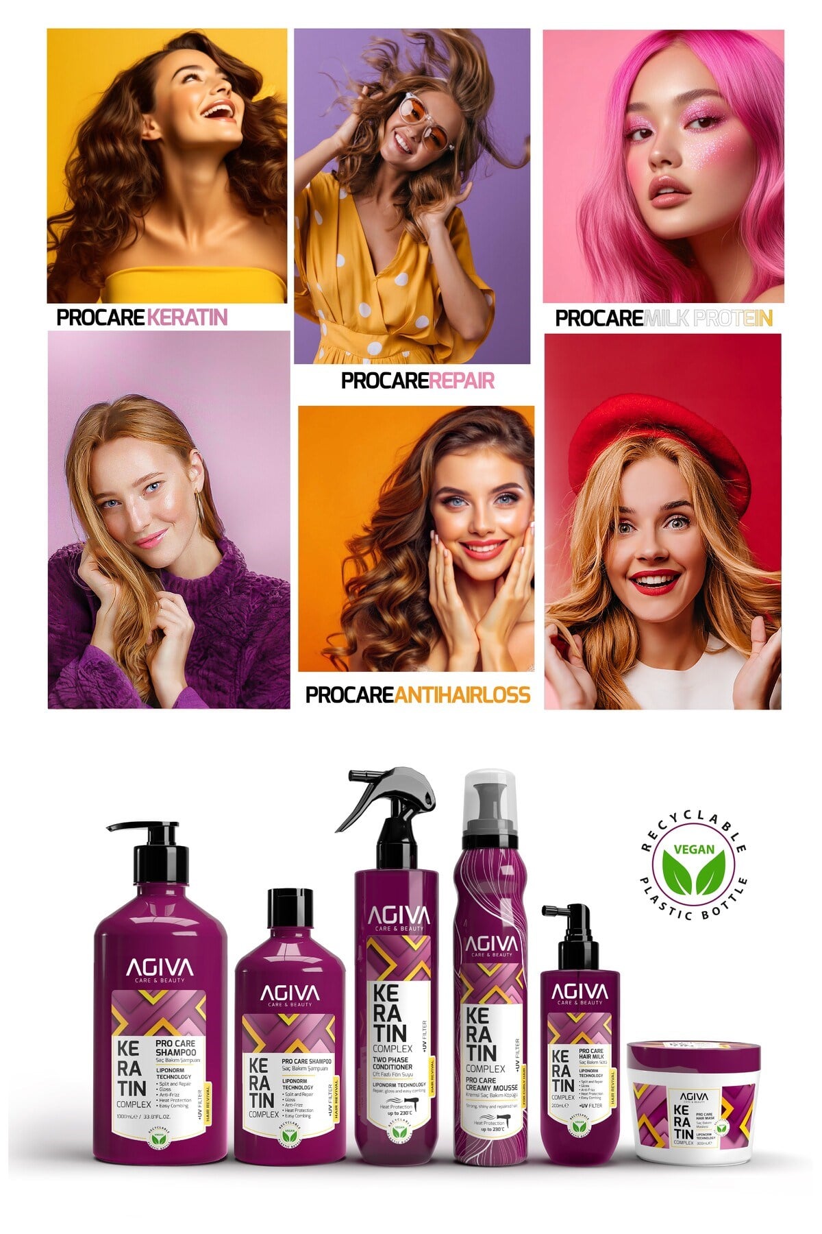 Keratin Complex Pro Care Onarıcı ve Isı Koruyucu Saç Bakım Şampuanı-1000ML