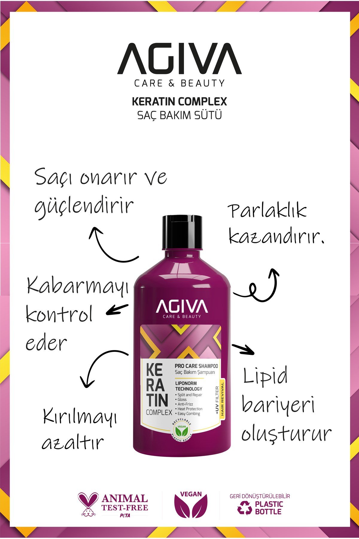 Keratin Complex Pro Care Onarıcı ve Isı Koruyucu Saç Bakım Şampuanı-500ML