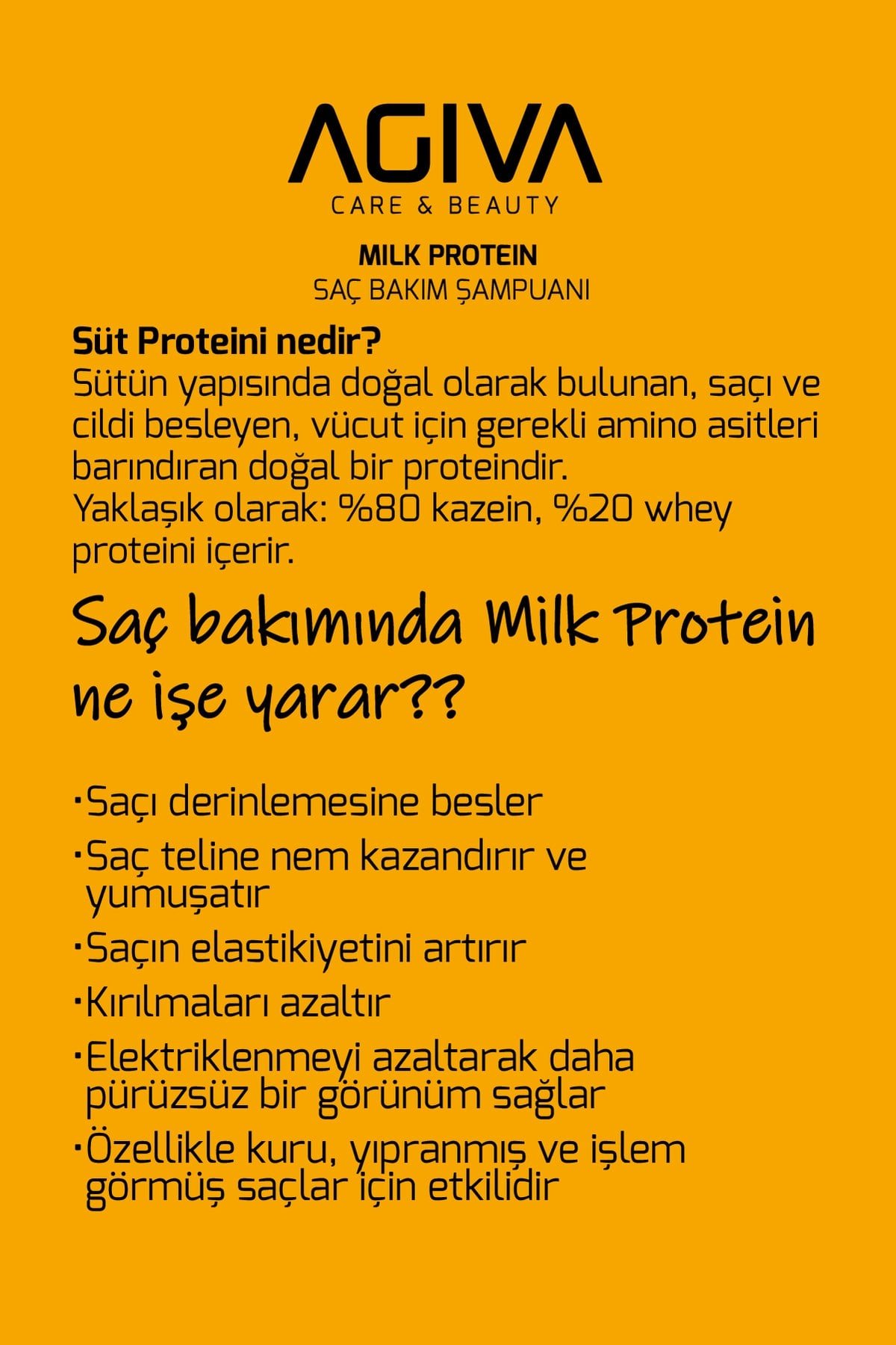 Milk Protein Kuru ve Yıpranmış Saçlar İçin Amino Complex İçeren Saç Bakım Şampuanı 500ML