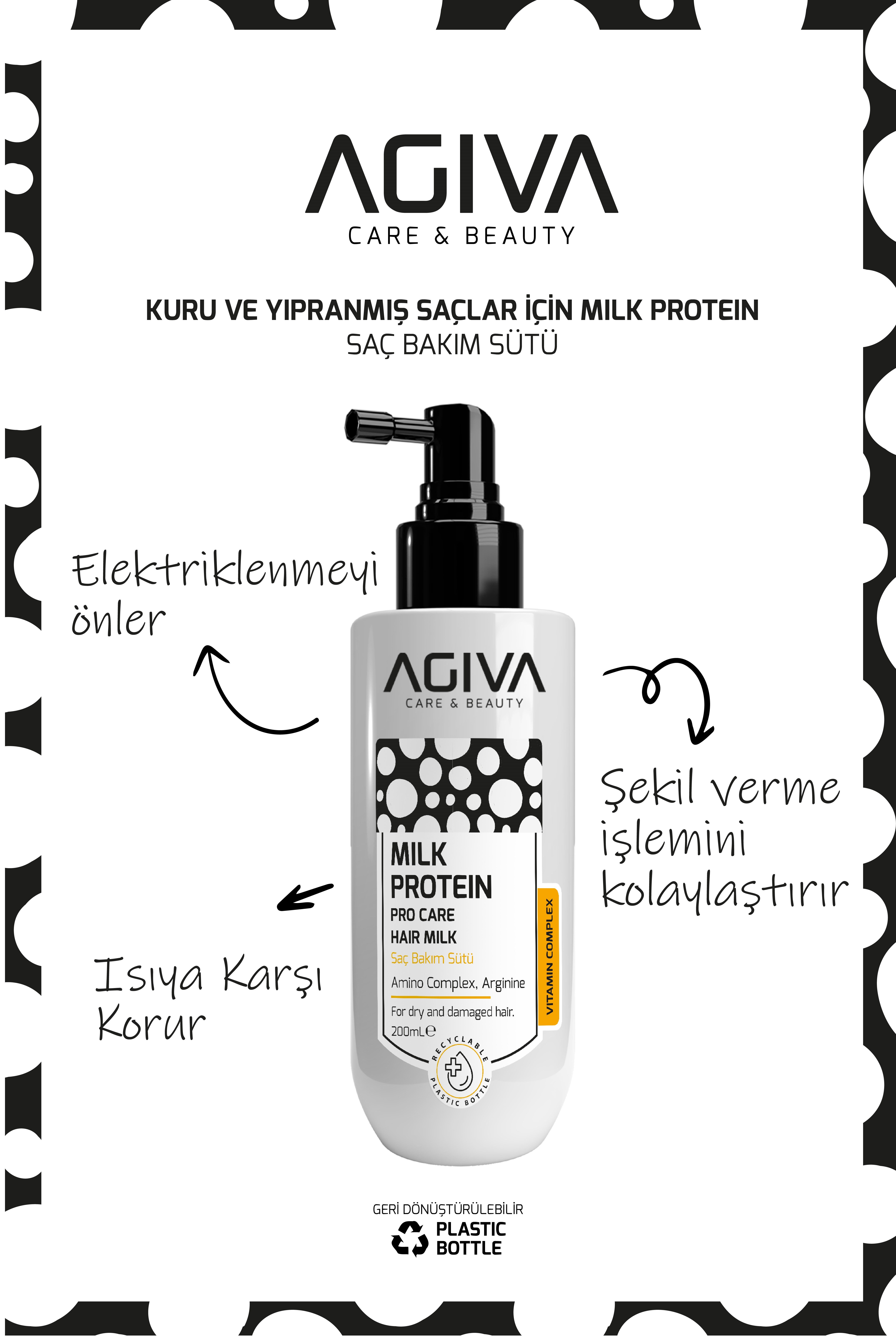 Milk Protein Saç Bakım Sütü – Kuru ve Yıpranmış Saçlar İçin Onarıcı Bakım 200 ml