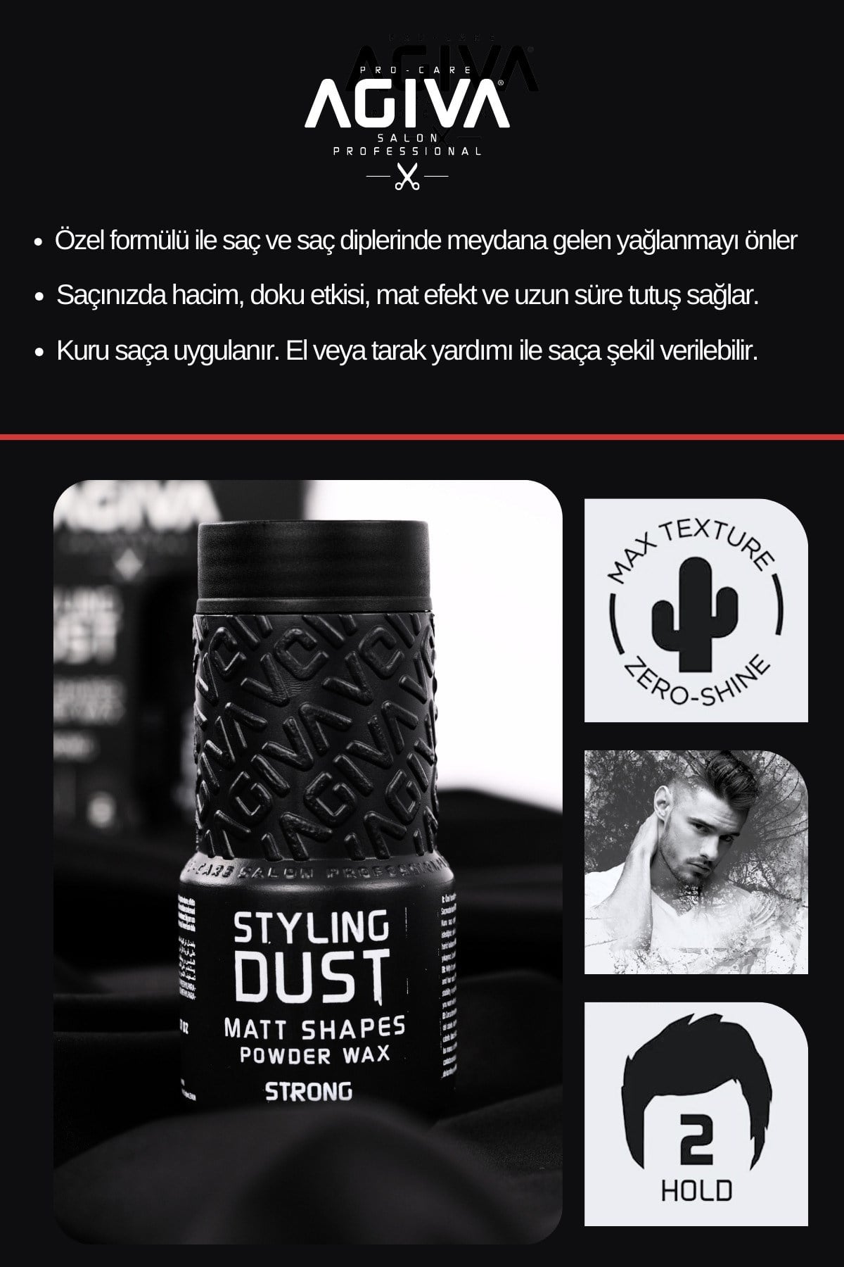 Saç Şekillendirici Pudra, Saç Şekillendirici Toz Wax, No:2, Sert Tutuş 20gr X 2 Adet Strong