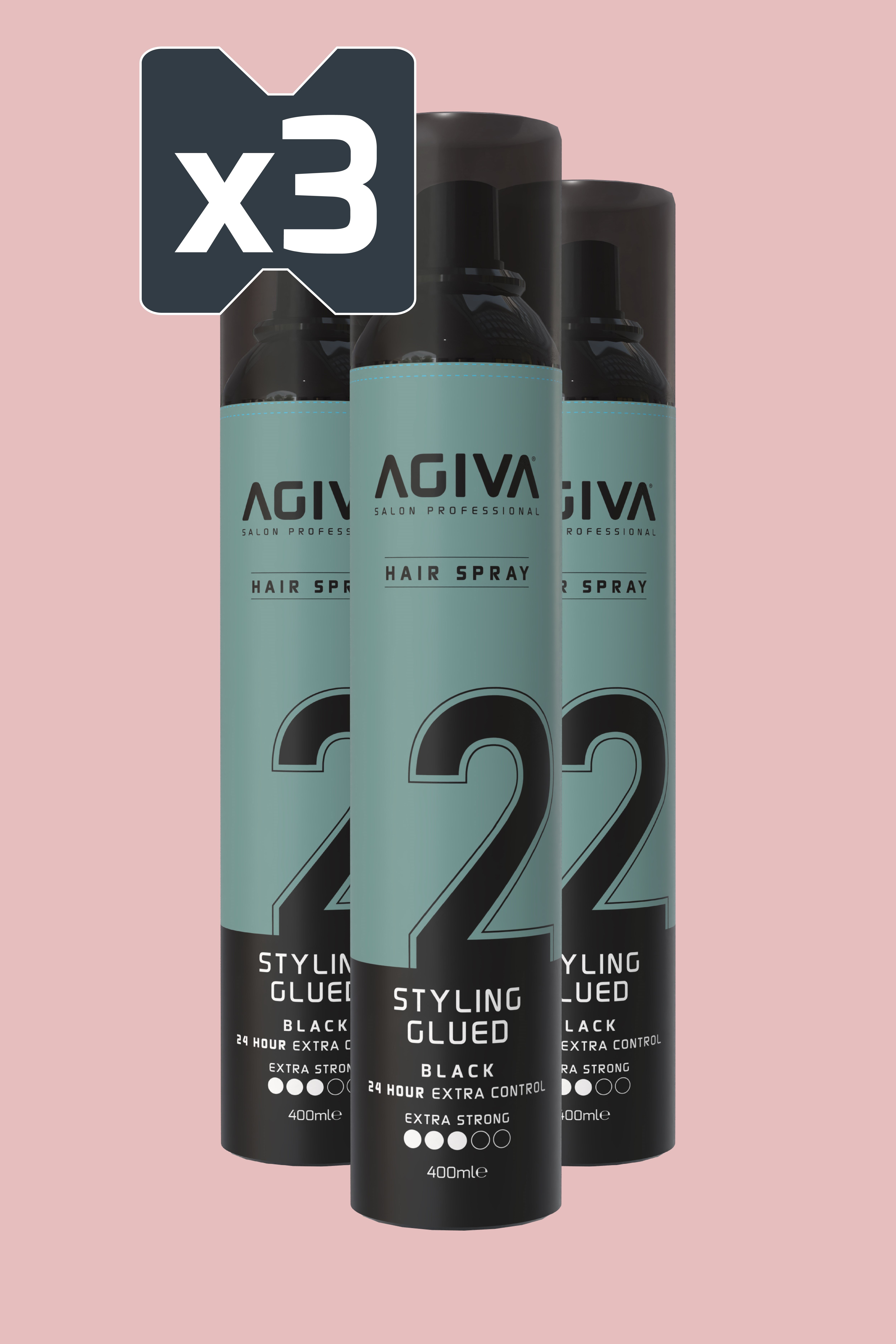 Saç Spreyi Glued 400 ML Ex. Strong-3 LÜ SET